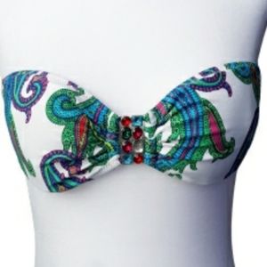 ABS ALLEN SCHWARTZ 💋JEWELED BIKINI TOP